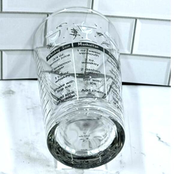 1960 Vintage Libby Bartender Bar Cocktail Mixed Drink Recipe Shaker Glass - Picture 5 of 5
